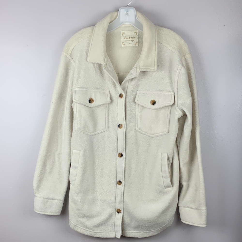 Women’s Altar'd State Cream Teddy Jacket medium